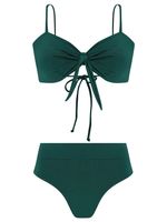 Top camiseta e tanga alta reta verde galápagos Amir Slama