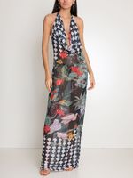 Vestido longo de tule com a gola boba Amir Slama+Avatim
