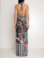 Vestido longo de tule com a gola boba Amir Slama+Avatim