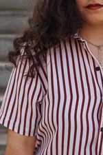 Camisa Listrada Marrom Escuro