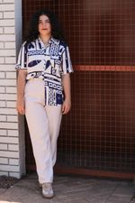 Camisa Cards azul escuro