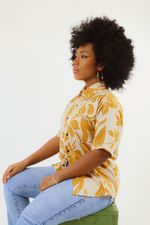 Camisa Floral Mostarda