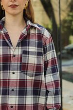 Camisa Xadrez Azul Escuro