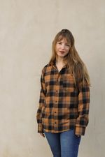 Camisa Xadrez Marrom Escuro