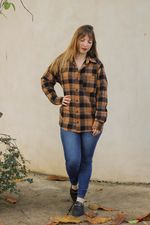 Camisa Xadrez Marrom Escuro