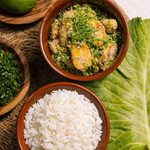Arroz Branco e Farofa de Banana com Couve (420 g)