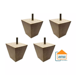 Kit 4 Pé De Sofá Em Madeira Tipo Trapézio 6cm Altura 3 Cores