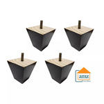 Kit 10 Pé De Sofá Em Madeira Tipo Trapézio 6cm Altura 3 Cores
