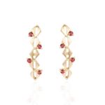 BRINCO EAR HOOK OMA RUBIS 3PTS OURO AMARELO