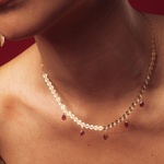 CHOKER CORRENTE OMA RUBIS GOTA