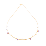 CHOKER MEIO ARO AMETISTA, SAFIRA E PÉROLA