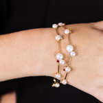 PULSEIRA PÉROLAS, SAFIRAS COLOR, RUBI, TSAVORITA E DIAMANTE BRANCO