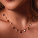 CHOKER SAFIRAS COLOR GOTA E PÉROLAS