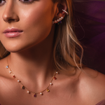 CHOKER SAFIRAS COLOR GOTA E PÉROLAS