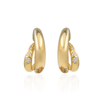 ARGOLA DUPLA FORMAS CRAVEJADAS COM DIAMANTES