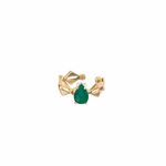 PIERCING OMA RUBI / ESMERALDA OURO AMARELO