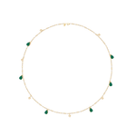 CHOKER OMA COM ESMERALDAS GOTAS 6X4MM EM OURO AMARELO