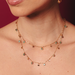CHOKER OMA COM ESMERALDAS GOTAS 6X4MM EM OURO AMARELO