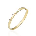 BRACELETE AGRADEÇO COM PEDRAS COLORIDAS
