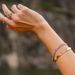 BRACELETE AGRADEÇO COM PEDRAS COLORIDAS