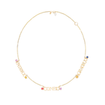 CHOKER ENTREGO, CONFIO E AGRADEÇO COM SAFIRAS COLORIDAS