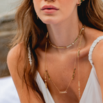 CHOKER ENTREGO, CONFIO E AGRADEÇO COM SAFIRAS COLORIDAS