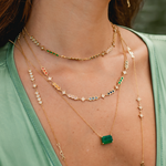 CHOKER FASES LUZ COM DIAMANTES, SAFIRAS COLORIDAS E NEFRITA