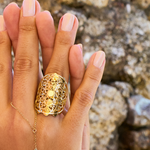 ANEL MANDALLA 30MM OURO AMARELO
