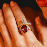 ANEL ARO DUPLO TURMALINA ROSA, SAFIRA GOTA, SAFIRA NAVETE E DIAMANTES OURO AMARELO