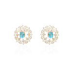 BRINCO MANDALLA 20MM COM APATITA OVAL OURO AMARELO