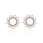 ARGOLA FRONTAL MANDALLA 30MM E DIAMANTE CHOCOLATE OURO ROSÉ
