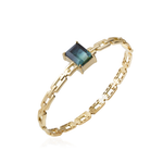 BRACELETE CICLOS TURMALINA BICOLOR RETANGULAR OURO AMARELO