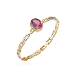 BRACELETE CICLOS TURMALINA ROSA OVAL OURO AMARELO