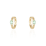 ARGOLA CICLOS TURMALINA OVAL VERDE CLARO OURO AMARELO