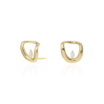 PIERCING ONDA BOJUDO DIAMANTE NAVETE OURO AMARELO