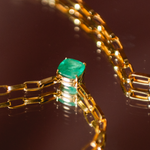 CORRENTE ELO CARTIER ESMERALDA OURO AMARELO