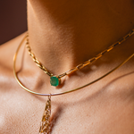 CORRENTE ELO CARTIER ESMERALDA OURO AMARELO