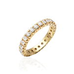 ALIANÇA INTEIRA DIAMANTE BRANCO 4PTS OURO AMARELO