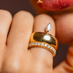 ALIANÇA INTEIRA DIAMANTE BRANCO 4PTS OURO AMARELO