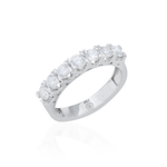 ANEL MEIA ALIANÇA DIAMANTES 15PTS OURO BRANCO