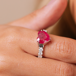 ANEL MEIA ALIANÇA TURMALINA ROSA CORAÇÃO DIAMANTES OURO BRANCO