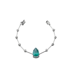 PULSEIRA ESMERALDA GOTA DIAMANTES OURO BRANCO