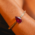BRACELETE ESMERALDA GOTA DIAMANTES OURO AMARELO