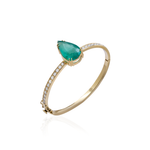 BRACELETE ESMERALDA GOTA DIAMANTES OURO AMARELO