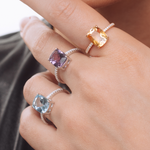 ANEL TOPÁZIO SKY RETANGULAR MOISSANITE PRATA