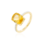 ANEL CITRINO RETANGULAR MOISSANITE PRATA
