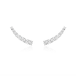 BRINCO EARCUFF 7PTS MOISSANITE DECRESCENTE PRATA