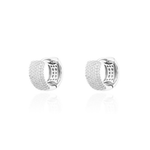 ARGOLA LARGA PAVÊ MOISSANITE PRATA