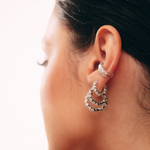 ARGOLA 20MM MOISSANITE CRAVAÇÃO 3MM DENTRO E FORA EM PRATA