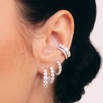ARGOLA 20MM MOISSANITE CRAVAÇÃO 3MM DENTRO E FORA EM PRATA